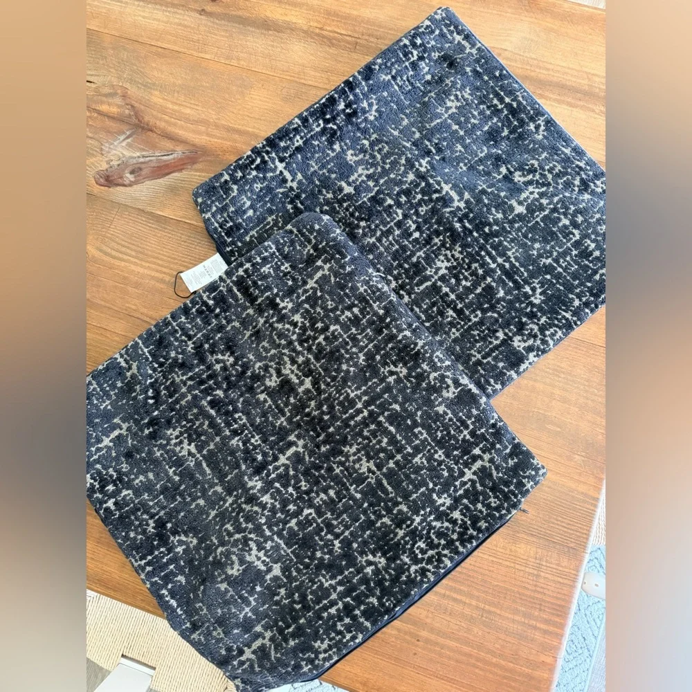 West Elm Navy and Gray Textured Cushion Cover